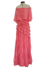 Fall 2010 Valentino Maria Grazia Chiuri & Pierpaolo Piccioli Runway Look 37 Off Shoulder Ruffle Dress