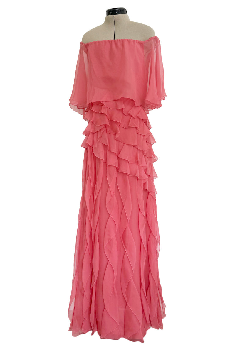 Fall 2010 Valentino Maria Grazia Chiuri & Pierpaolo Piccioli Runway Look 37 Off Shoulder Ruffle Dress