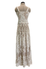 Outstanding Spring 1993 Giorgio Armani Runway Hand Beaded Sequin & Pearl Skirt & Corset Dress Set