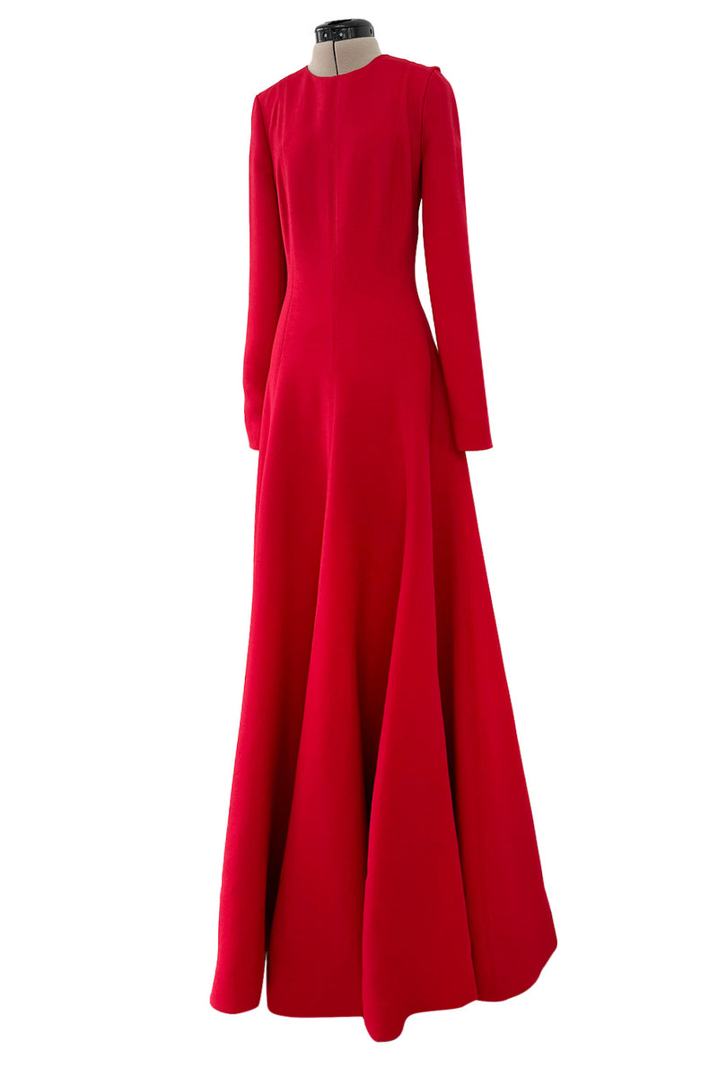 red wool dress Elegant 2018 Valentino by Pierpaolo Piccioli Minimalist Red Wool & Sil – Shrimpton Couture