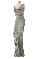 Important Fall 2006 Christian Dior by John Galliano Pale Silver Grey Version of Runway Look 41 Dress