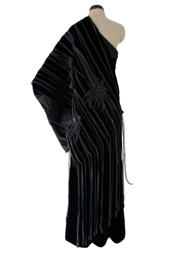 Wonderful Fall 2008 Giorgio Armani Runway Look 48 One Shoulder Velvet Dress w Wrap