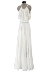 Spring 2012 Ralph Lauren Purple Label Runway Look 53 Backless Ivory Jersey Dress w Pearl Belt