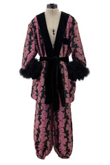 Custom Gucci by Alessandro Michele Pink & Black Metallic Pant & Jacket Set