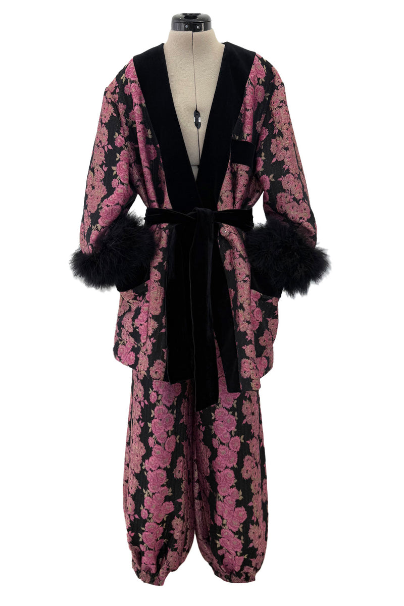 Custom Gucci by Alessandro Michele Pink & Black Metallic Pant & Jacket Set