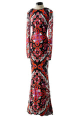 Fantastic Spring 2012 Emilio Pucci by Peter Dundas Runway Look 10 Coral Print Open Back Dress