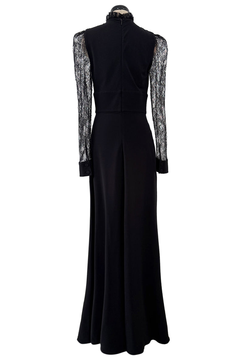 Prettiest 2017 Gucci by Alessandro Michele Black Dress w Lace Sleeves Shrimpton Couture Prettiest 2017 Gucci by Alessandro Michele Black Dress w Lace Sleeves Shrimpton Couture