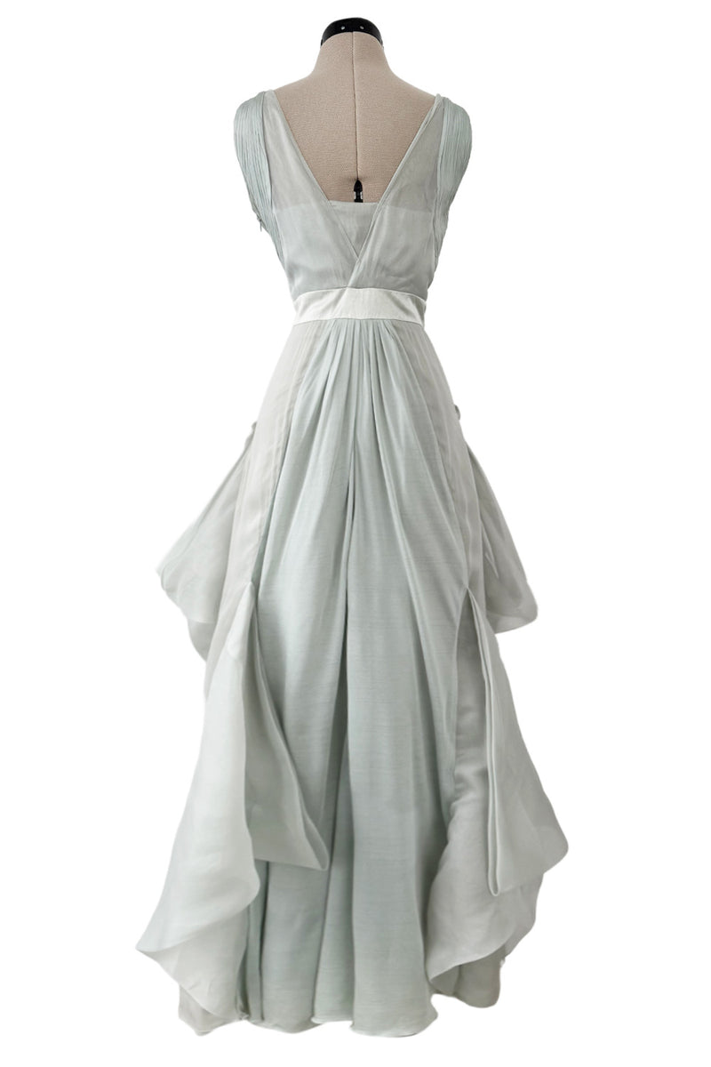 Prettiest Resort 2009 Valentino by Alessandra Facchinetti Look 16 Palest Dusty Green Silk Organza Dress