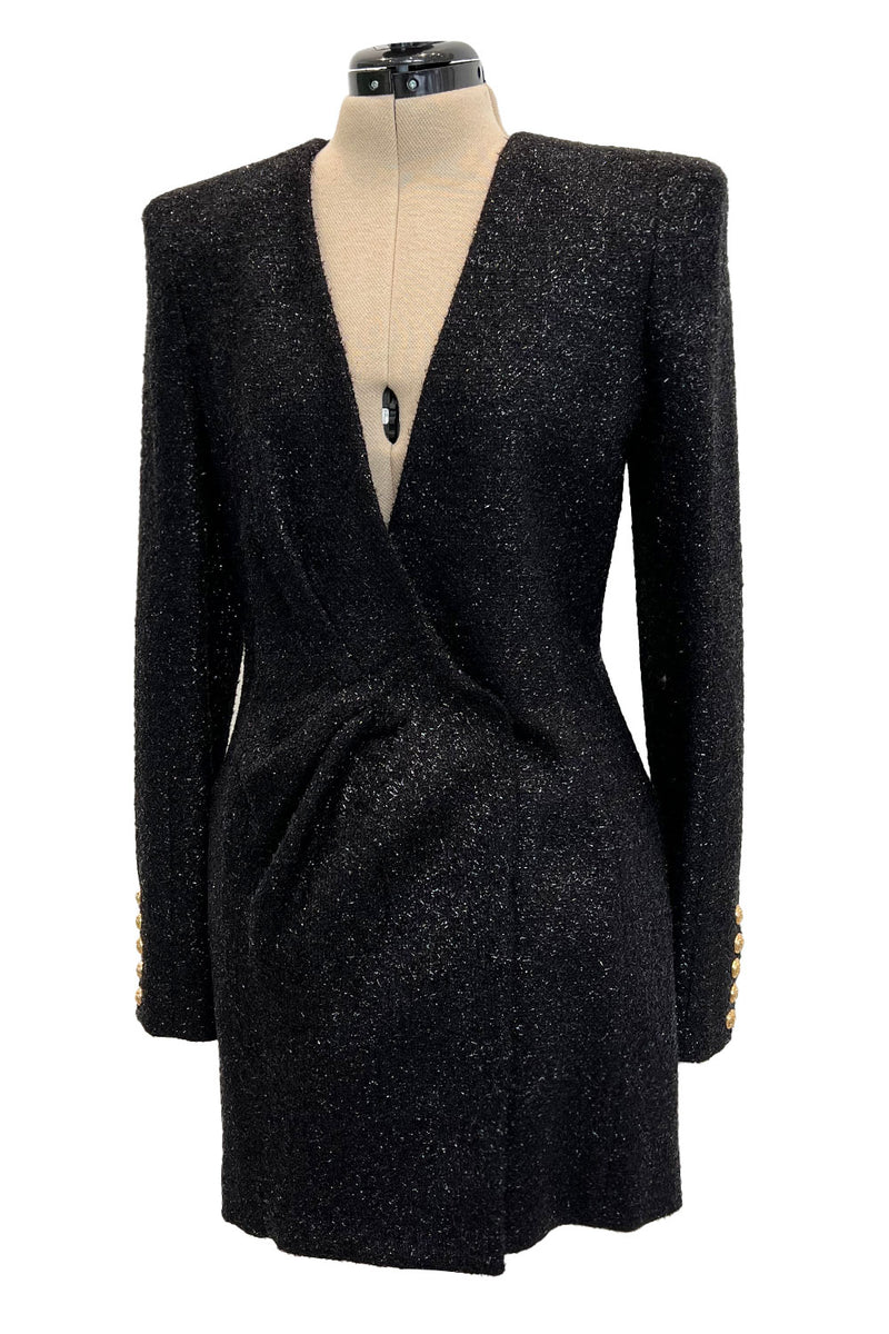 Gorgeous Fall 2013 Balmain by Olivier Rousteing New w Tags Metallic Eyelash Mini Dress