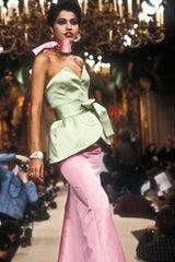 Yves Saint Laurent Spring 1985 Haute Couture Runway Pink & Mint Green Set