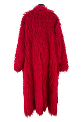 Pre-Fall 2019 Valentino by Pierpaulo Piccioli Runway Look 4 Oversized Shaggy Red Mohair Coat