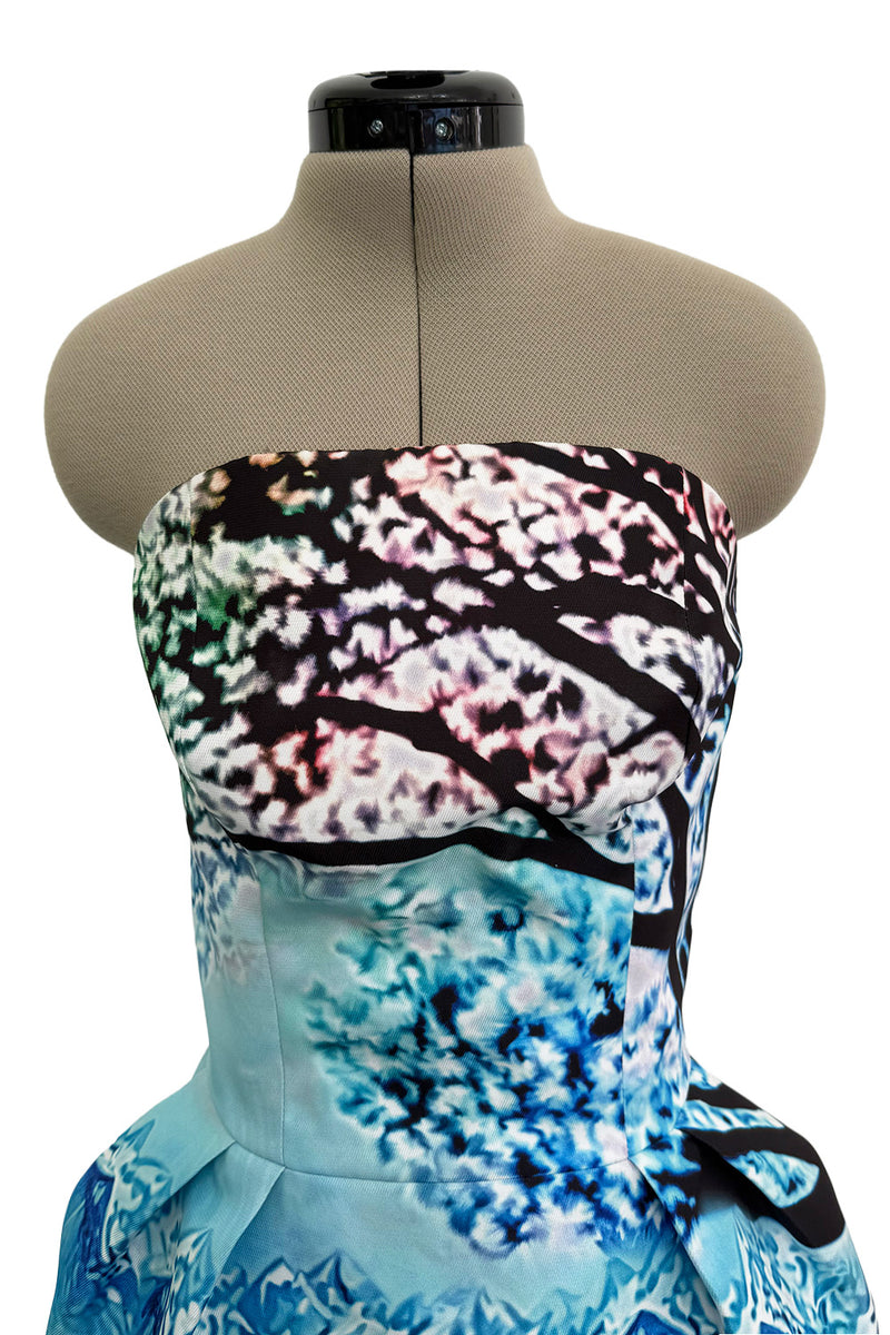 Gorgeous Fall 2013 Mary Katrantzou Runway Print From Look 18 Strapless Bubble Skirt Mini Dress