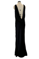 Outstanding Spring 2000 Christian Dior by John Galliano Black Silk Bias Cut Dress w Low Back