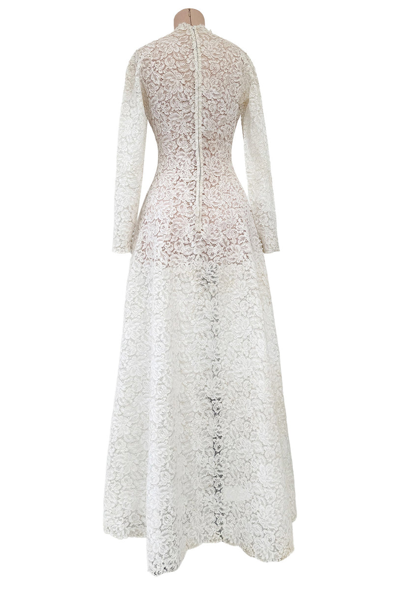 Heirloom Level Exquisite 1950s Handmade Couture White Lace Wedding Dre –  Shrimpton Couture