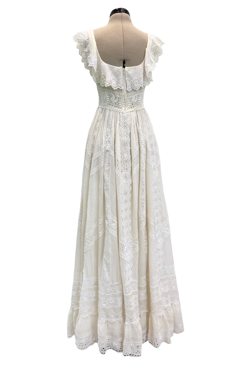 Romantic Resort 2015 Valentino by Pierpaolo & Piccioli & Maria Grazia Chiuri Cotton Embroidered Dress w  Flower Belt