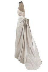 Prettiest 2012 Lanvin by Alber Elbaz Nude & Blush Silk Trained Wedding Dress w Beaded Detail