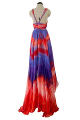 Gorgeous Spring 2015 Emilio Pucci by Peter Dundas Runway Look 36 Tie Dye Beaded Silk Chiffon Dress