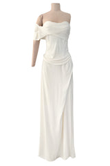 Incredible Spring 2015 Vivienne Westwood Ivory Corset Dress w Draped Multiway Extended Panels