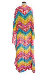 Dreamy 2024 Valentino Special Escape Summer Capsule Cotton Chevron & Logo Print Cover Up Overdress