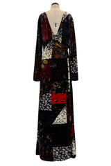 Fall 2015 Chloe by Clare Waight Keller Velvet Closing Runway Look 45 Velvet Patchwork Dress