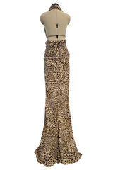 Gorgeos Spring 2007 Jean Louis Scherrer by Stephane Rolland Leopard Print Silk Chiffon Dress