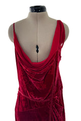 Fall 2006 Christian Dior by John Galliano Runway Look 41 Red Velvet Dress