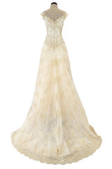 Dreamist Spring 2012 Alexander McQueen by Sarah Burton Soft Gold Lace on Ivory Net Wedding Dress