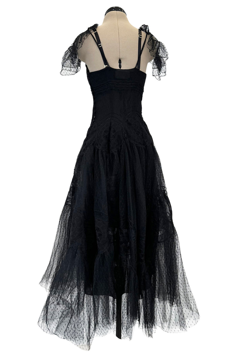 Rare Spring 2008 John Galliano Black Version of Look 13 Production Label Black Lace Dress