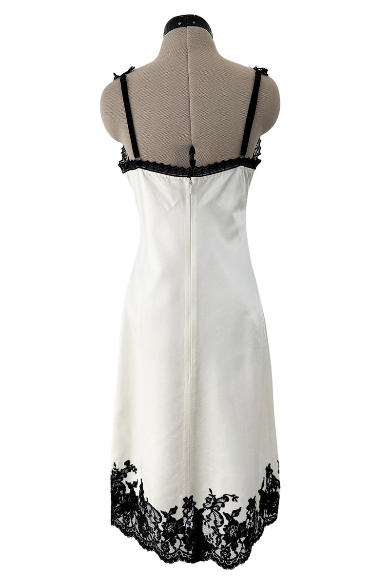 white silk dress with black lace Chic White Satin Black Lace Mermaid Prom Dresses SP887