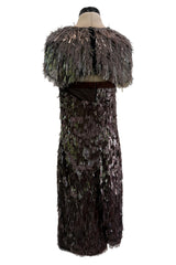 Incredible Fall 2010 Gucci by Frida Giannini Runway Look 45 Strapless Dress Covered w Pailettes & Matching Capelet