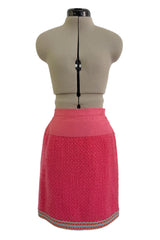 Rare & Extraordinary Spring 1994 Chanel by Karl Lagerfeld Runway Pink Suit w Corded Detail