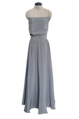 2018 Christian Dior by Maria Grazia Chiuri Silver Grey Net and Banded Lace Dress w Silk Slip