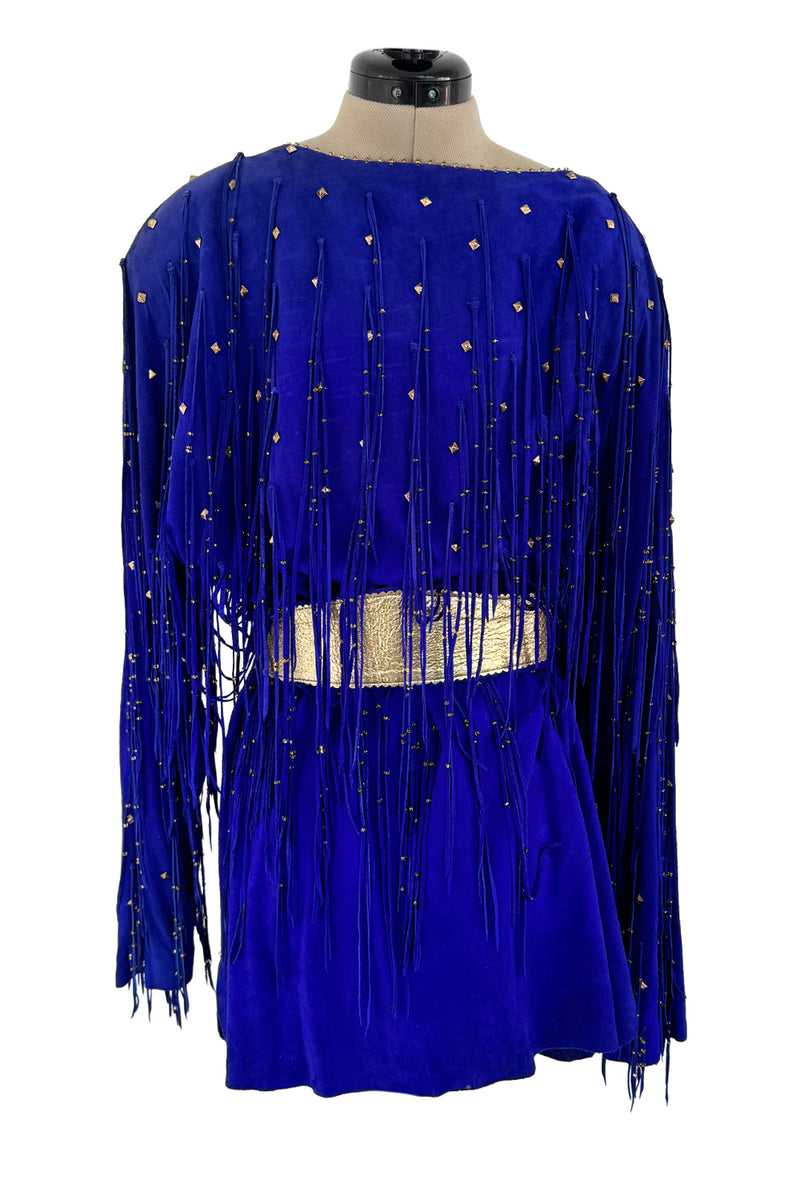 blue suede mini dress Rare 1980s Jan Faulkner Hand Made Blue Suede Mini Dress & Matching Bel –  Shrimpton Couture