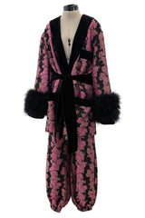 Custom Gucci by Alessandro Michele Pink & Black Metallic Pant & Jacket Set