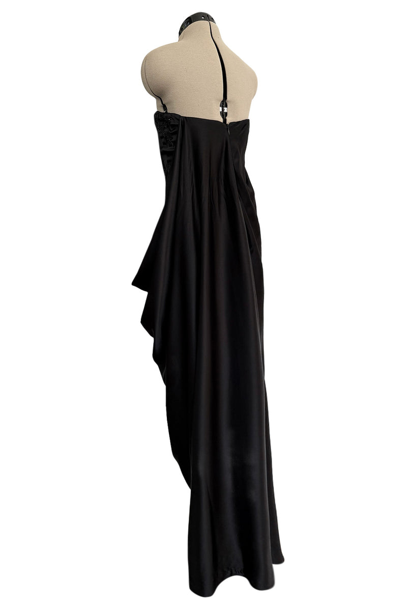 Fall 2008 Alexander McQueen 'The Girl Who Lived in a Tree' Strapless Draped Silk Dress w Elaborate Beading