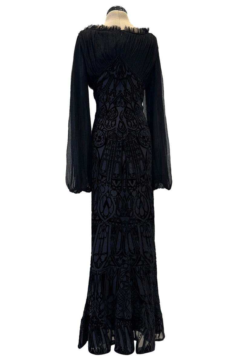 Beautiful Spring 2004 Alexander McQueen Cut Device Silk Velvet Dress w – Shrimpton Couture