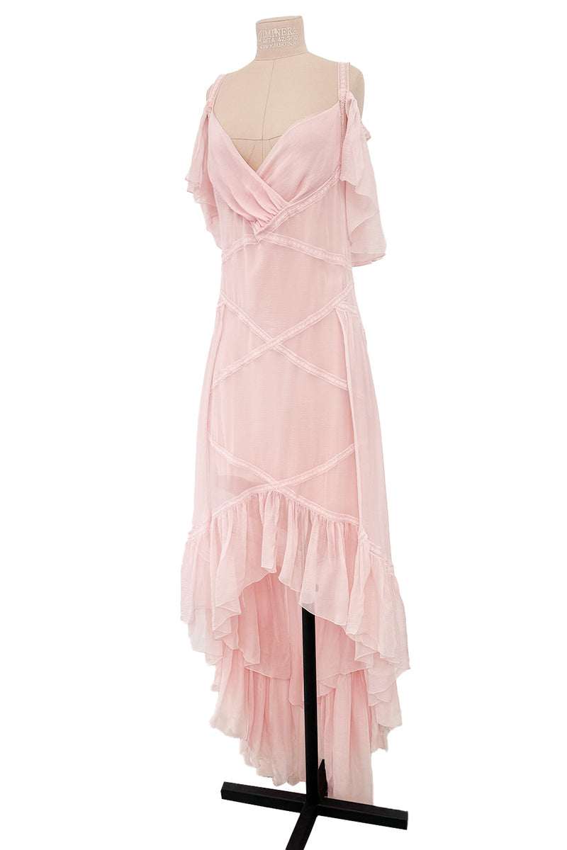 Spring 2005 Chanel by Karl Lagerfeld Runway Softest Pale Pink Floating Silk Chiffon Dress