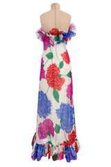 Iconic Spring 1984 Hubert de Givenchy Haute Couture Runway Silk Chiffon Strapless Dress & Coat Set