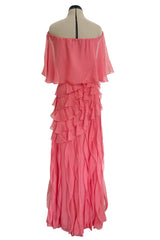 Fall 2010 Valentino Maria Grazia Chiuri & Pierpaolo Piccioli Runway Look 37 Off Shoulder Ruffle Dress