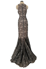 Spring 2012 Alexander McQueen by Sarah Burton Black Lace Dress w Fabulously Full Lower Skirting