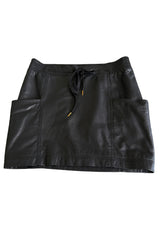 2010s Marc by Marc Jacobs Black Lambskin Leather Mini Skirt w Exaggerated Side Pockets