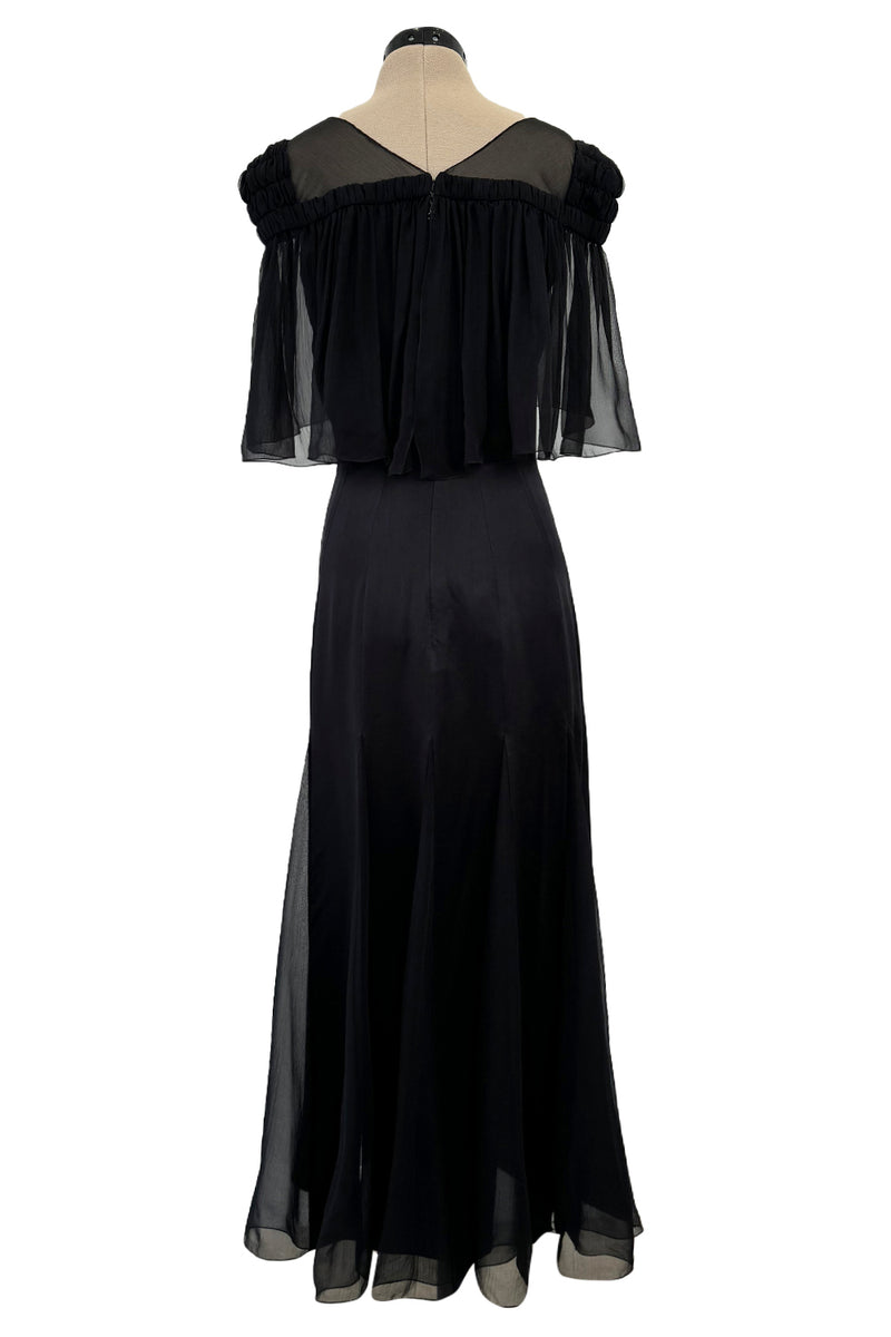 Prettiest Fall 2009 Chanel by Karl Lagerfeld Runway Look 55 Black Silk & Chiffon Dress