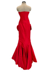 Modern Valentino by Pierpaolo Piccioli Homage to the Fall 2004 Runway Look 53 Strapless Red Silk Dress