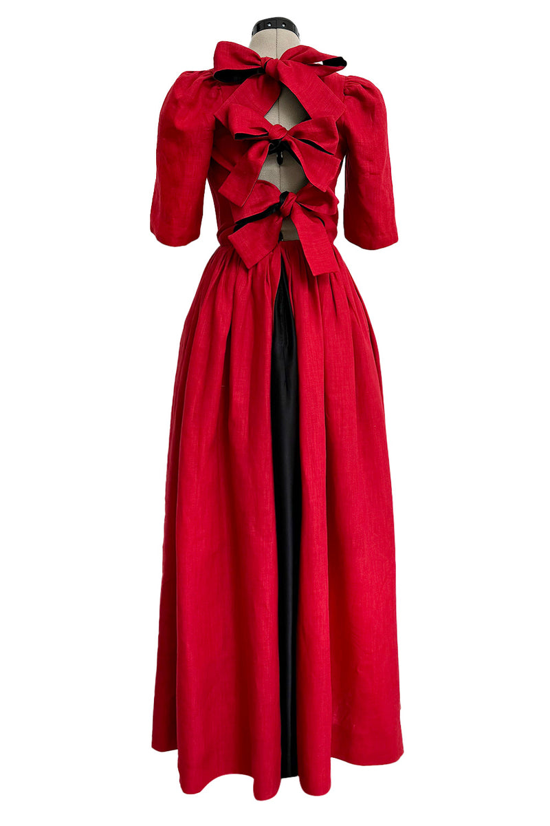 Dreamy Spring 1984 Lanvin by Jules-Francois Crahay Runway Red Linen & Shrimpton Couture Dreamy Spring 1984 Lanvin by Jules-Francois Crahay Runway Red Linen & Shrimpton Couture