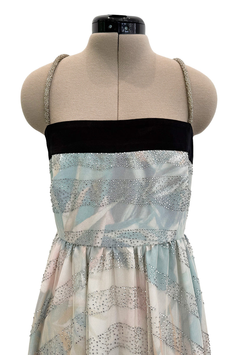 Pretty Spring 2014 Emporio Armani Long Version of Runway Look 86 Crystal & Floral Print Pastel Dress
