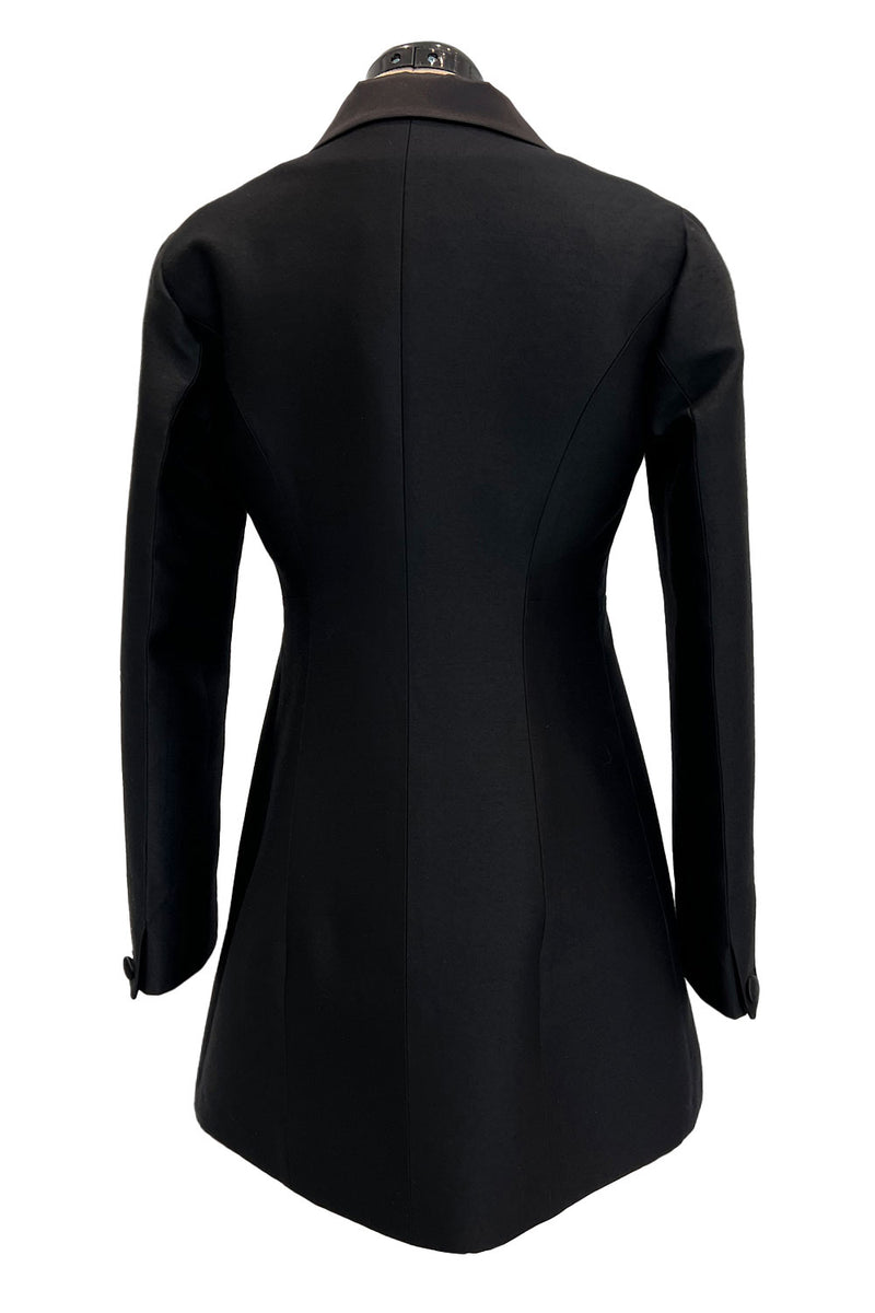 Chic Fall 2007 Yves Saint Laurent by Stefano Pilati Black Shaped Tuxedo Mini Dress