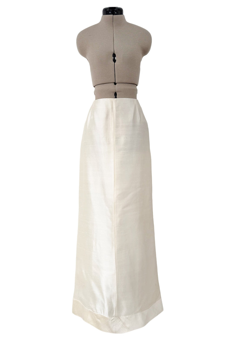 Extraordinary Spring 2001 Original Valentino Runway Look 73 Sequin Top & Ivory Silk Skirt Set