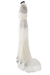 Outstanding Cruise 2010 Christian Dior by John Galliano Runway Version in White Silk Chiffon Draped Dress