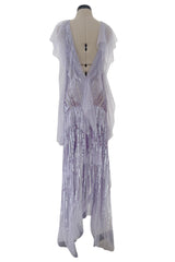 Extraordinary Spring 2012 Alexandre Vauthier Custom Sample Pale Lavender Silk Net & Sequin dress
