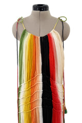 Spring 2016 Chloe by Clare Waight Keller Runway Look 24 Hand Dyed Multicolor Silk Chiffon Dress